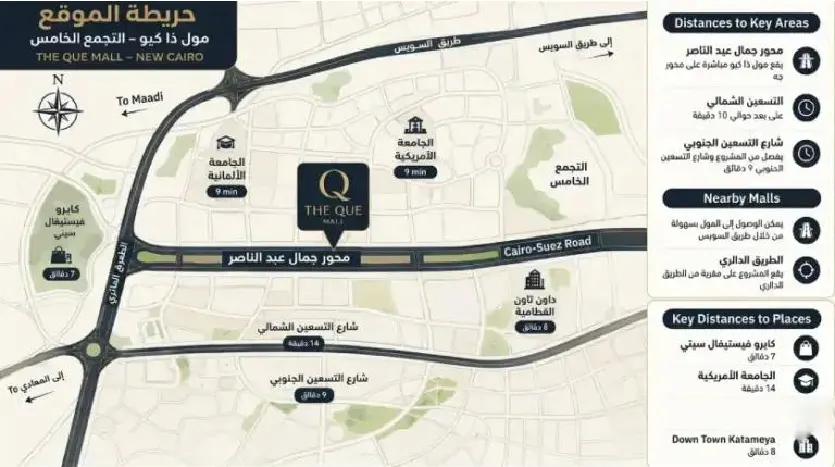 location the Que