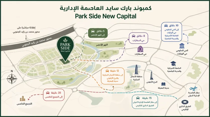 موقع كمبوند الكازار الجديد فى العاصمة الإدارية