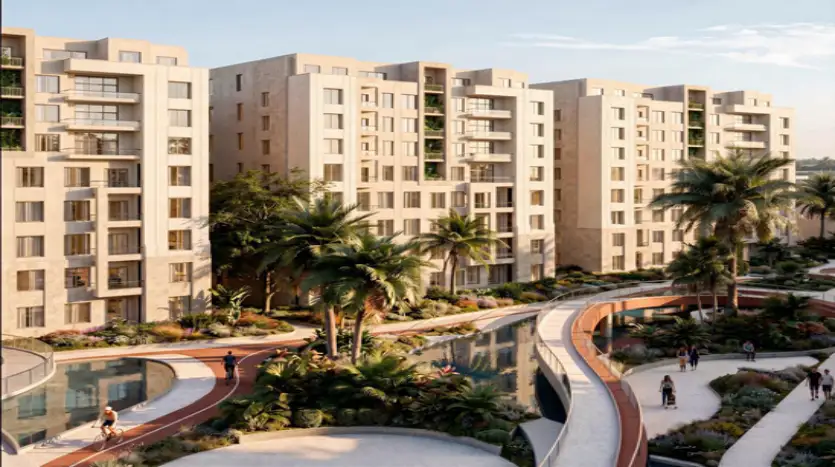 شقة للبيع 3 غرف بفيو جاردن بالتقسيط على 108 شهر فى كمبوند illume residence