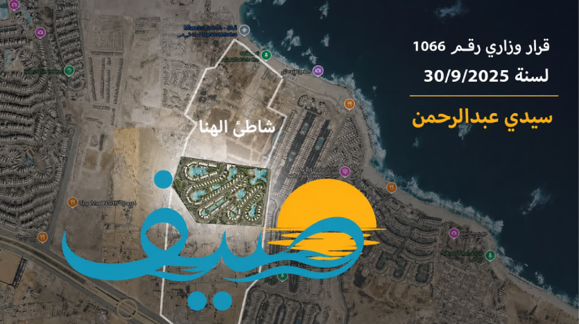 الموقع الجغرافي لقرية صيف شركة اصول العقارية الساحل الشمالي