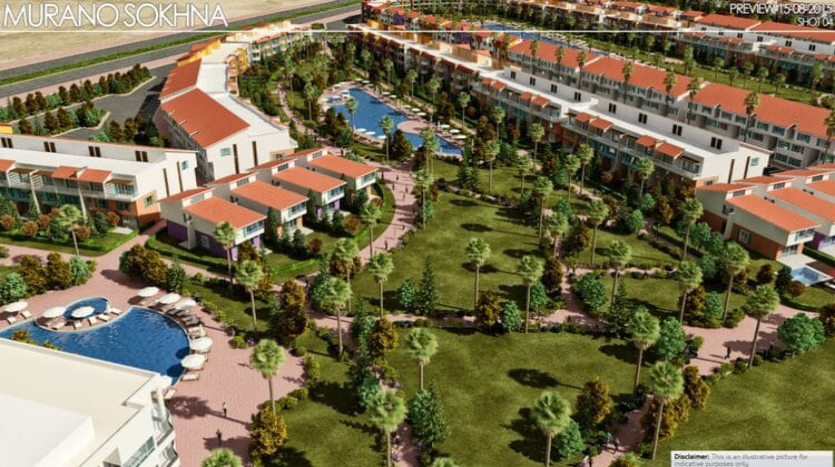 شالية للبيع 115م في قرية مورانو العين السخنة Murano Wadi Degla