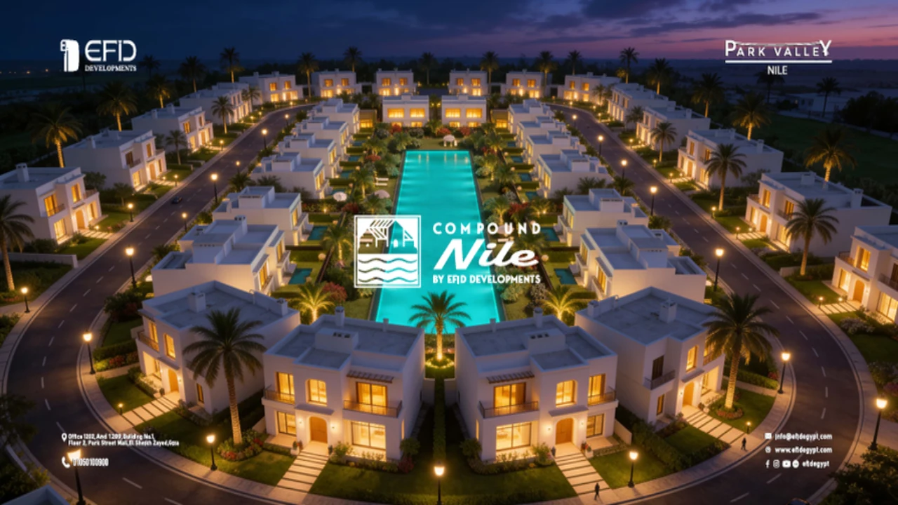 فيلا للبيع 266متر فى park valley nile الشيخ زايد بالتقسيط على 14 سنة بجاردن خاصة