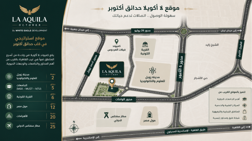 خريطة موقع كومباوند لا اكويلا
