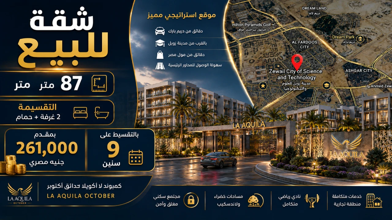 شقة للبيع غرفتين فى حدائق اكتوبر بالتقسيط فى كمبوند لاكيولا luckyola