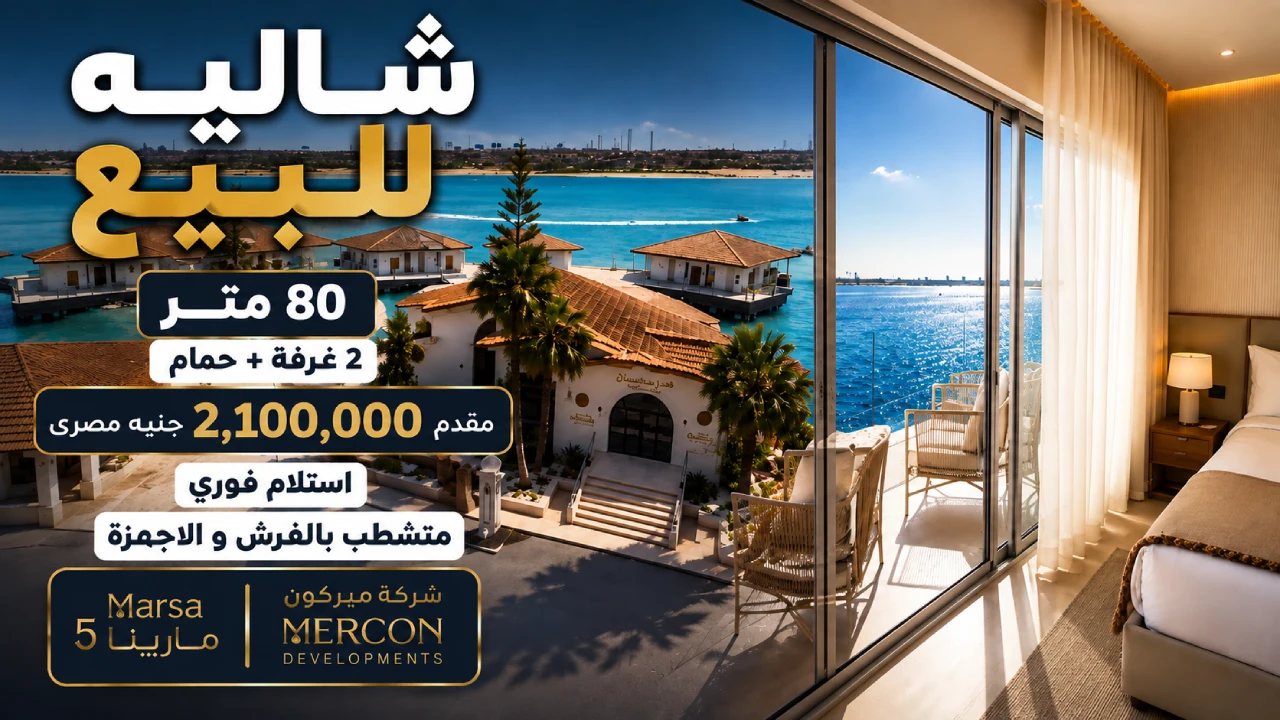 شاليه للبيع فى مارينا 5 الساحل الشمالى استلام فورى فى marsa boutique hotel