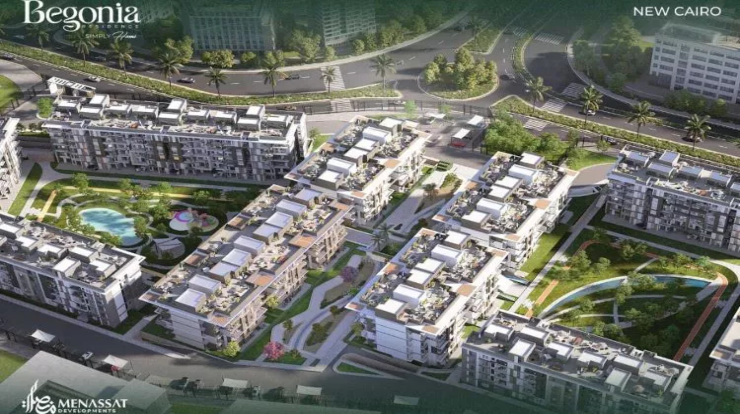 شقة للبيع 58م في كمبوند بيجونيا التجمع الخامس Begonia Residence
