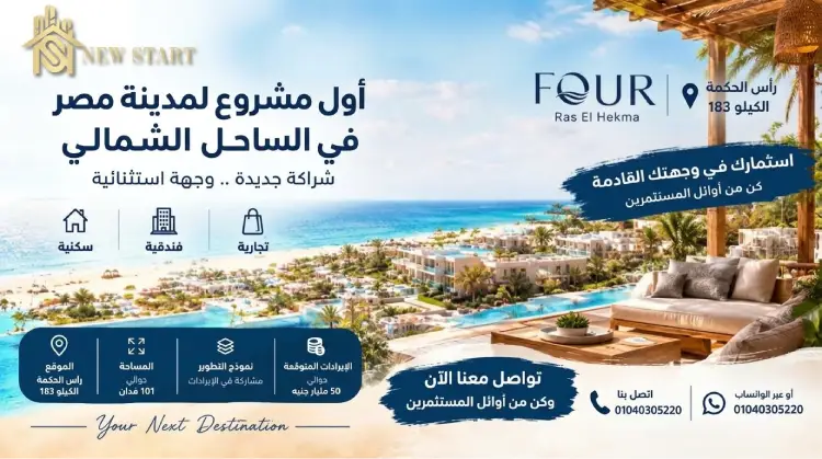 مشروع مدينة مصر الساحل الشمالي بالتعاون مع شركة ريدي العقارية