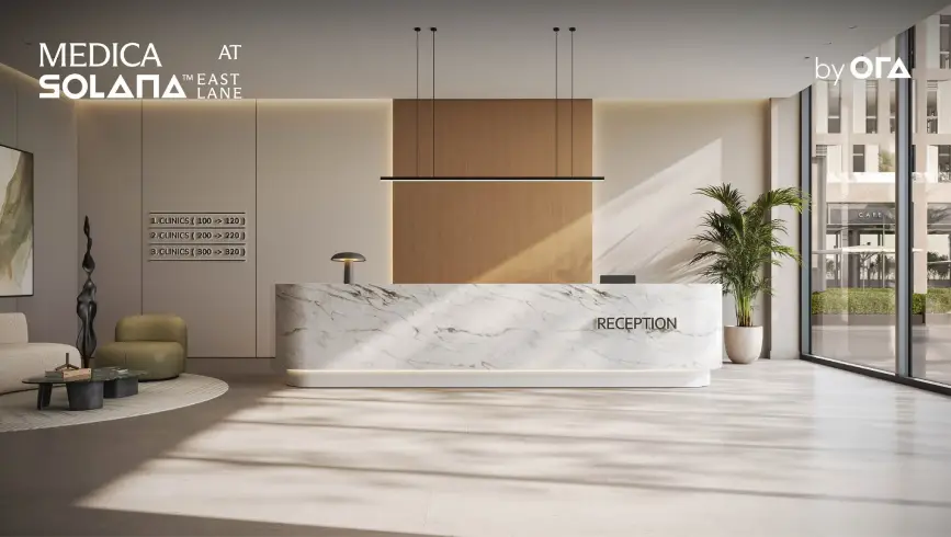 عيادة للبيع 75م في  Medica Solana East Lane New Cairo على شارع التسعين مباشر