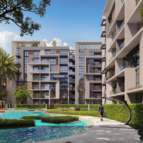 شقه للبيع مساحة 91م في كمبوند وود ريزيدنيس التجمع الخامس Wuud Residence Compound, Fifth Settlement