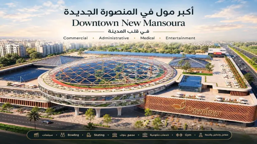 محل للبيع 39م في مول داون تاون المنصورة الجديدة Down Town New Mansoura