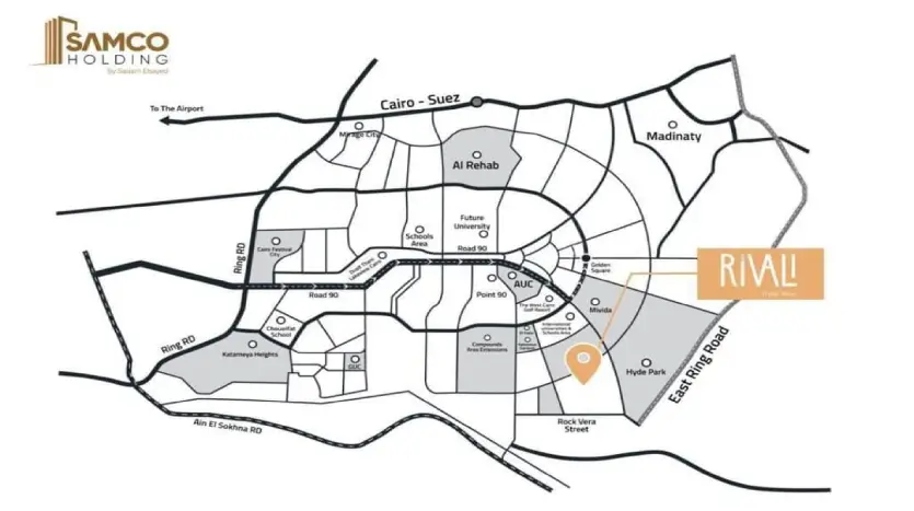 مكتب للبيع 64م في ريفا ستريب مول Riva Strip Mall التجمع الخامس