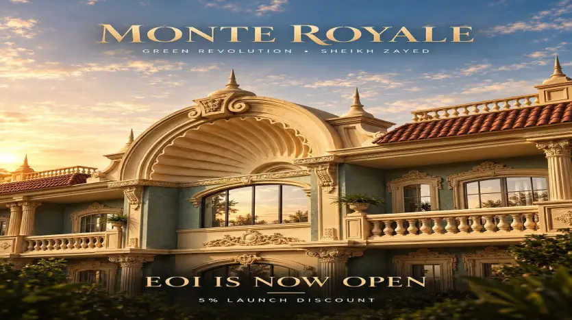 شقة للبيع 90م في كمبوند مونتي رويال Monte Royale الشيخ زايد