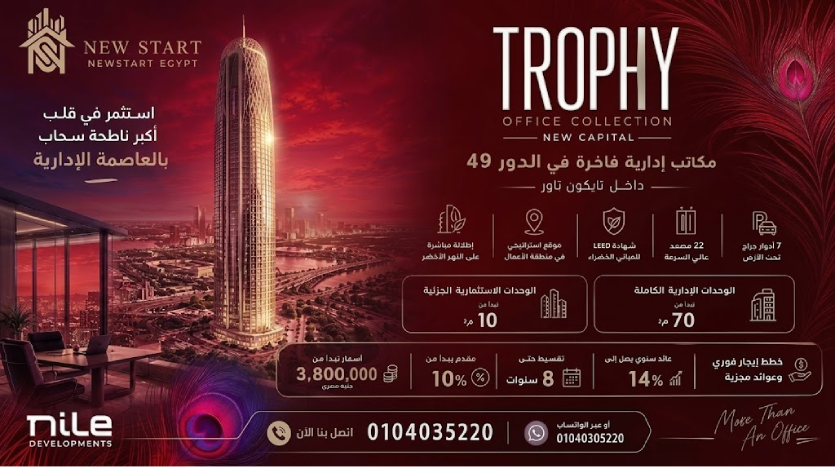 تفاصيل مشروع تروفي اوفيس كوليكش العاصمة الادارية
