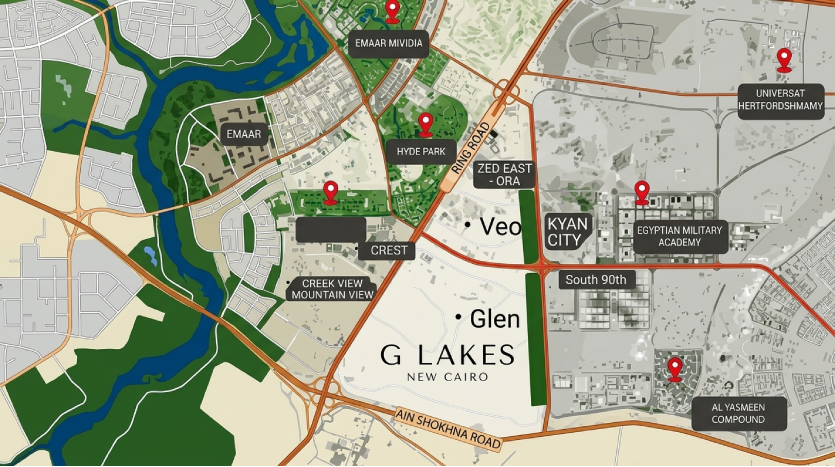 location G Lakes New Cairo