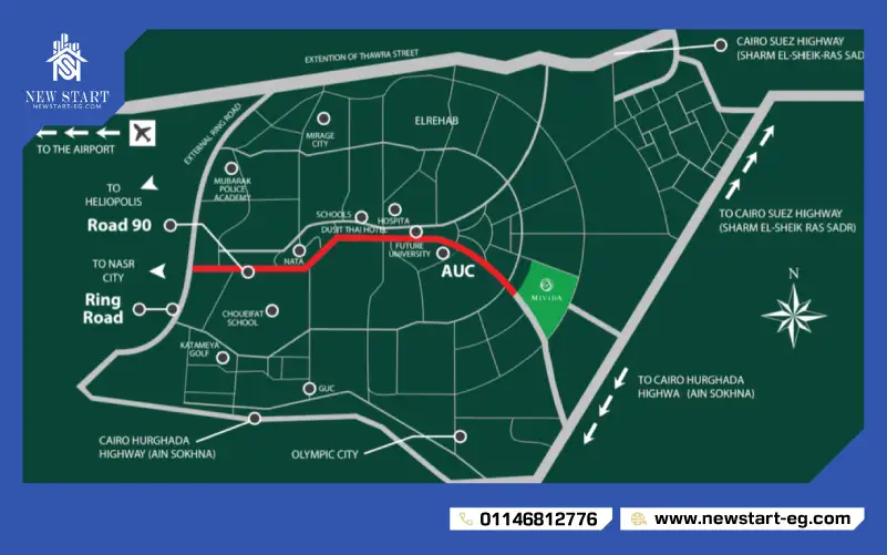 خريطة كمبوندات التجمع الخامس