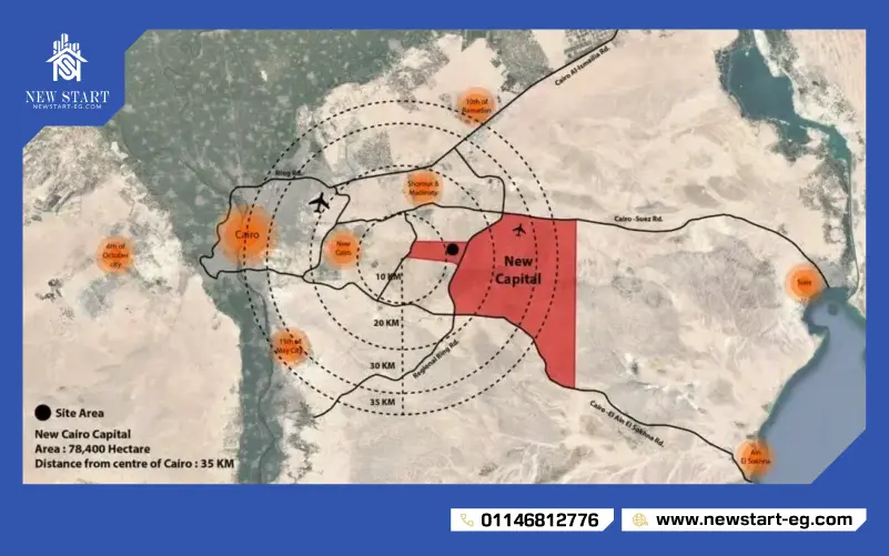 موقع العاصمة الإدارية الجديدة