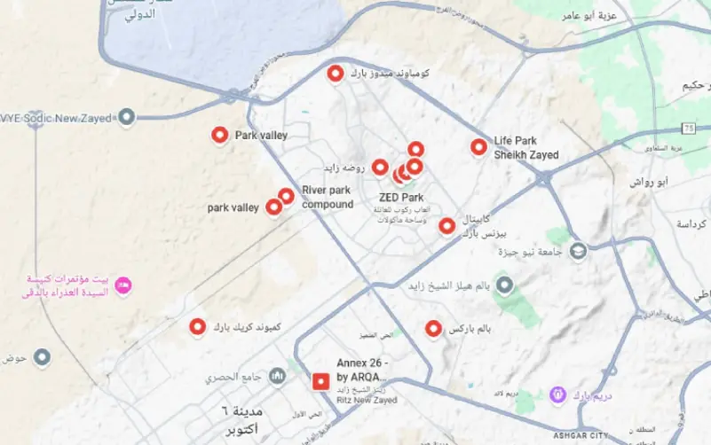 موقع كمبوند هايد بارك الشيخ زايد