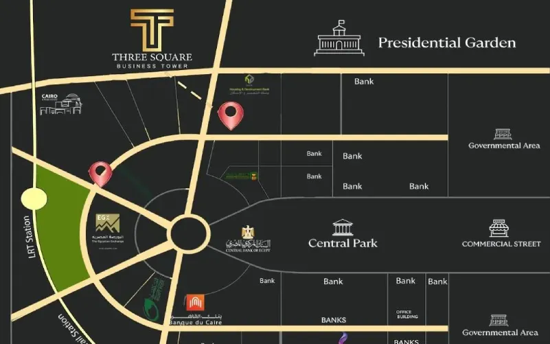 موقع مشروع دومينار العاصمة الإدارية