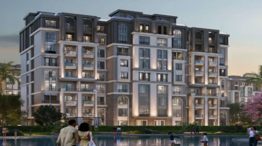 شقة للبيع غرفتين بفيو جاردن فى كمبوند ايفر ايست بالتقسيط 10 سنين