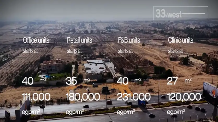 الوحدات في 33 ويست الشيخ زايد 