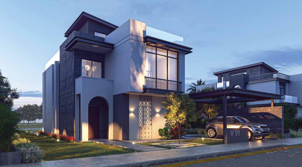 منظور خارجي لشكل المباني في كمبوند جوزال زايد الجديدة