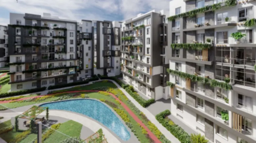 شقة للبيع 95متر فى كمبوند فيلوريا التجمع الخامس بالتقسيط على 12 سنة