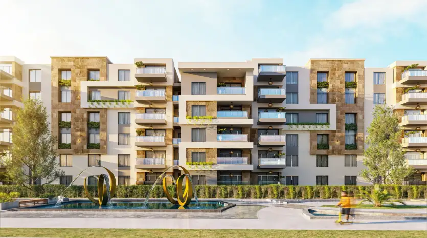 شقة للبيع غرفتين بالتقسيط في كمبوند لازورا التجمع الخامس
