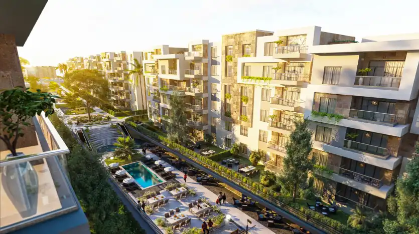 شقة للبيع 134متر فى كمبوند لازورا التجمع الخامس lazura new cairo