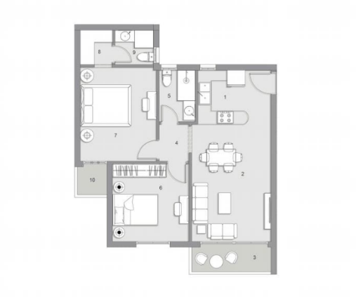 شقة للبيع 110م في مدينة العبور الجديدة كمبوند فيالي ريزيدنس