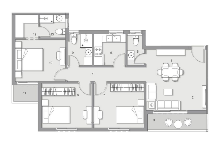 شقة 133م للبيع في كمبوند فيالي Viale Residence العبور
