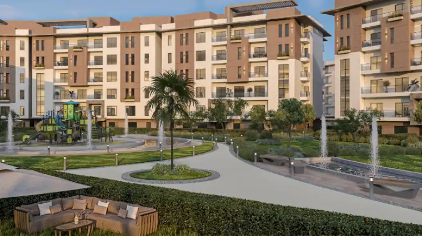 شقة للبيع 120متر بفيو جاردن فى كمبوند فيورى اكتوبر fiori october compound