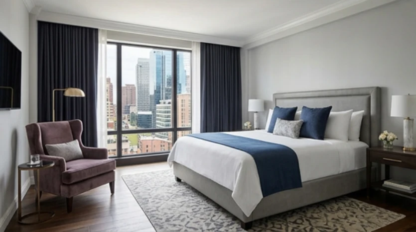 شقة فندقية للبيع 30متر متشطبة بالكامل فى لو كالم دي الشيخ زايد بالتقسيط على 10 سنين