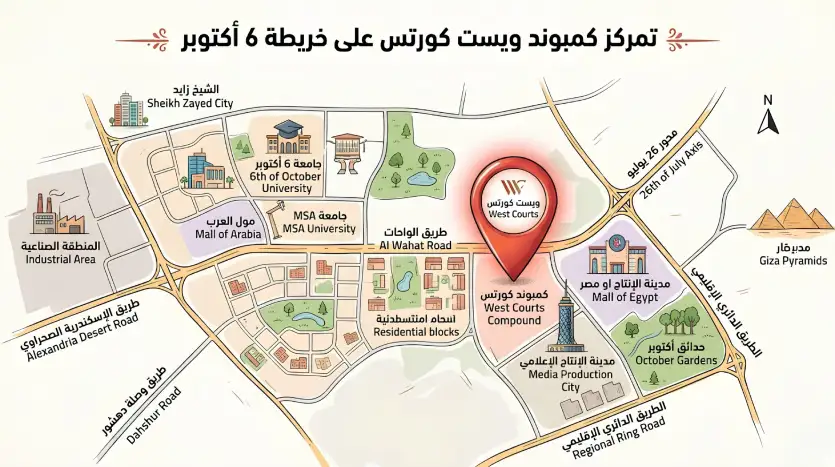 خريطة ويست كورتس 6 أكتوبر 